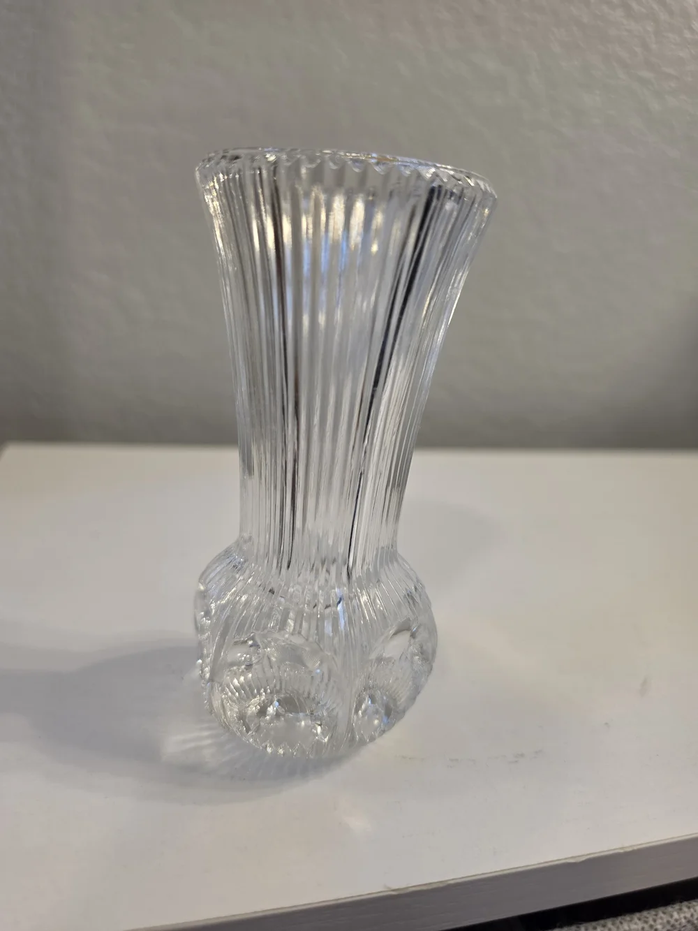 Vintage Fostoria Melissa Ribbed Lead Crystal Bud Vase